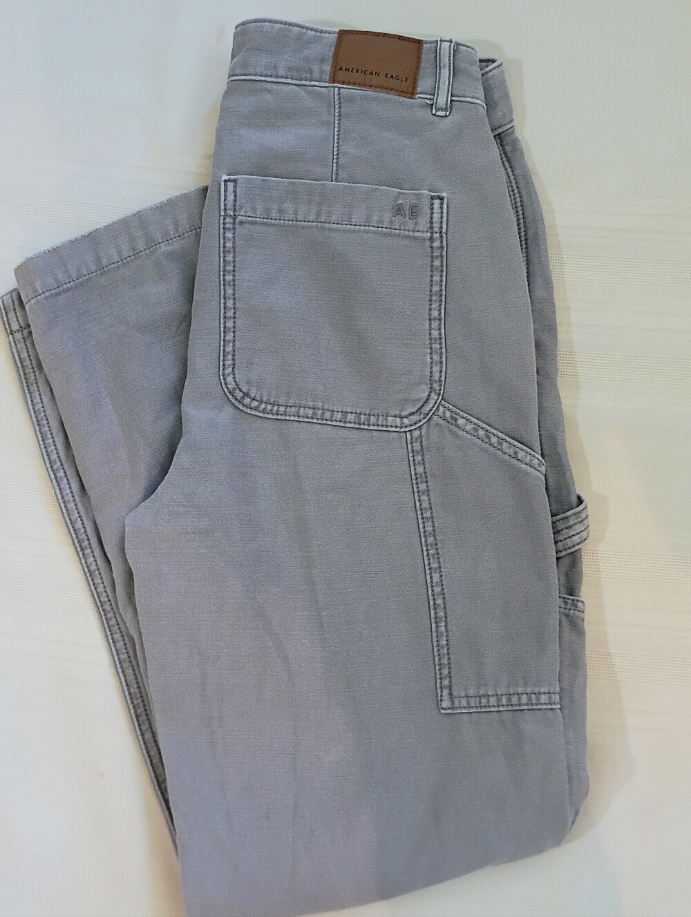 American Eagle Outfitters Light Gray Carpenter 90s Straight Jeans